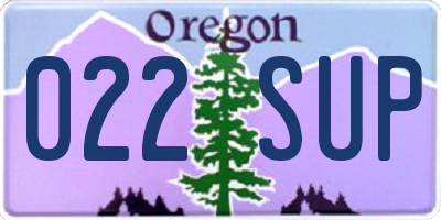 OR license plate 022SUP