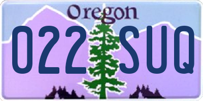 OR license plate 022SUQ