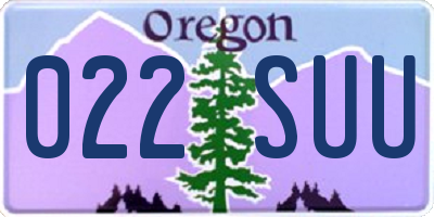 OR license plate 022SUU