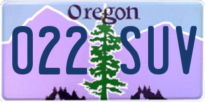 OR license plate 022SUV