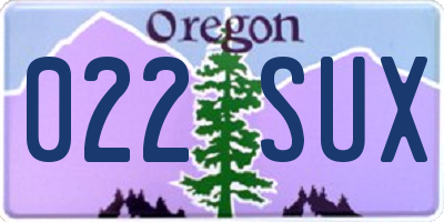 OR license plate 022SUX