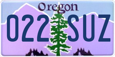 OR license plate 022SUZ