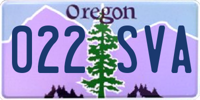 OR license plate 022SVA
