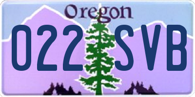 OR license plate 022SVB