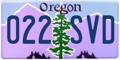 OR license plate 022SVD