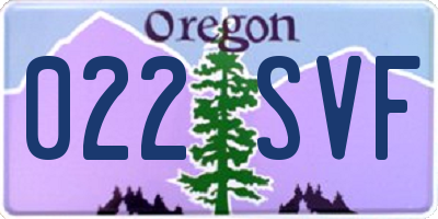 OR license plate 022SVF