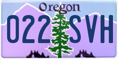 OR license plate 022SVH