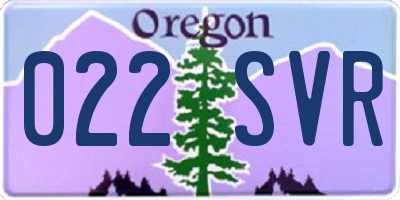 OR license plate 022SVR