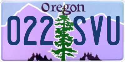OR license plate 022SVU