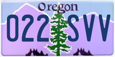 OR license plate 022SVV