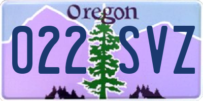 OR license plate 022SVZ