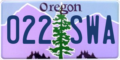 OR license plate 022SWA