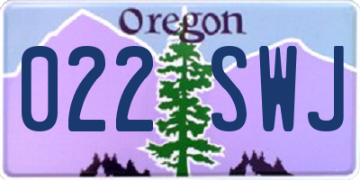 OR license plate 022SWJ