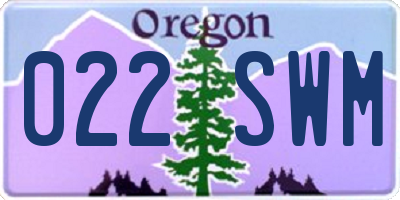 OR license plate 022SWM