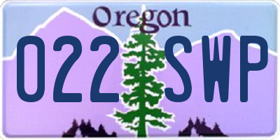 OR license plate 022SWP