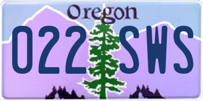 OR license plate 022SWS