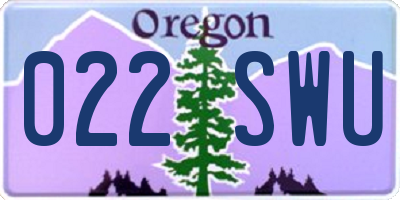 OR license plate 022SWU