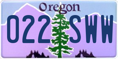 OR license plate 022SWW