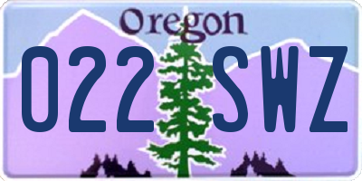 OR license plate 022SWZ