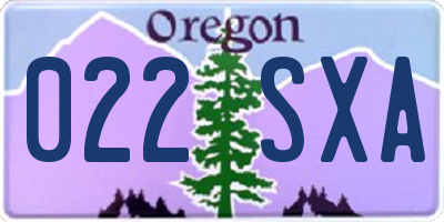 OR license plate 022SXA