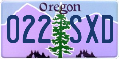 OR license plate 022SXD