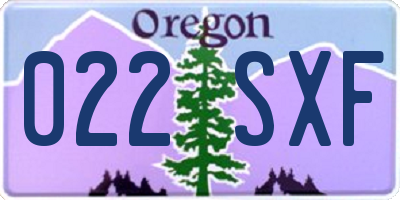 OR license plate 022SXF