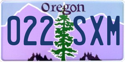 OR license plate 022SXM