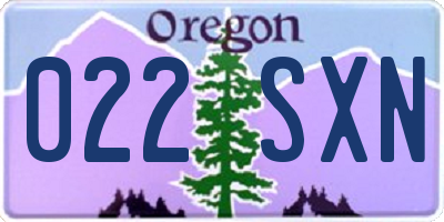 OR license plate 022SXN