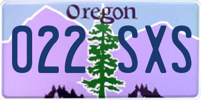 OR license plate 022SXS