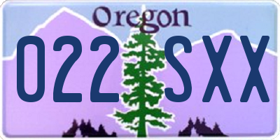 OR license plate 022SXX