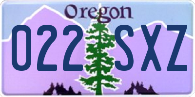 OR license plate 022SXZ