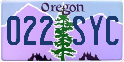 OR license plate 022SYC