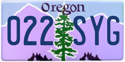 OR license plate 022SYG
