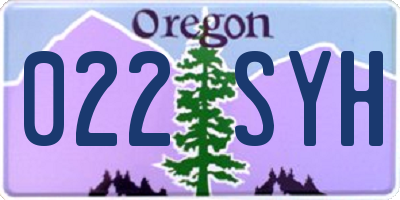 OR license plate 022SYH