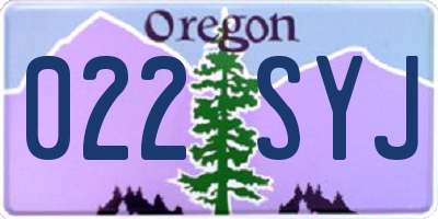OR license plate 022SYJ