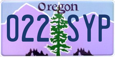 OR license plate 022SYP