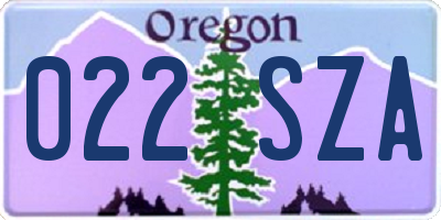 OR license plate 022SZA