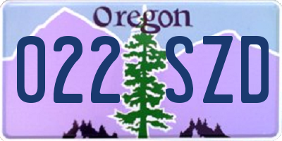 OR license plate 022SZD