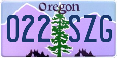 OR license plate 022SZG
