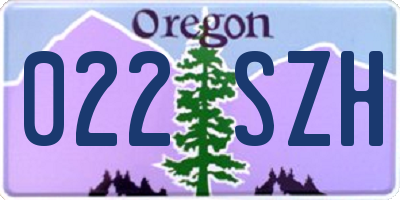 OR license plate 022SZH
