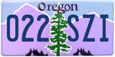 OR license plate 022SZI