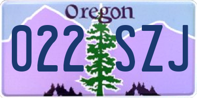 OR license plate 022SZJ