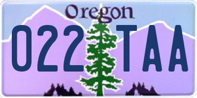 OR license plate 022TAA