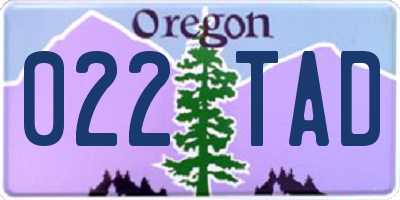 OR license plate 022TAD