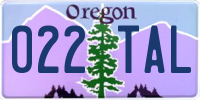 OR license plate 022TAL