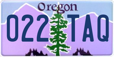 OR license plate 022TAQ