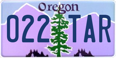 OR license plate 022TAR