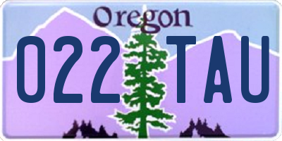 OR license plate 022TAU