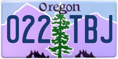 OR license plate 022TBJ