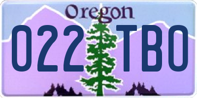OR license plate 022TBO